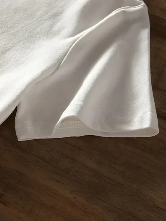 Kadın Kısa Kol Yazlık Tişört Bisiklet Yaka hi Baskılı T-Shirt - Beyaz