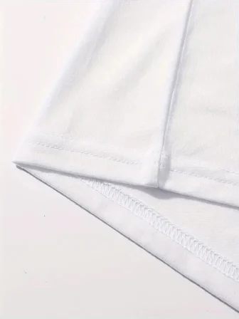 Kadın Kahve Desen Baskılı Tişört Kısa Kol Bisiklet Yaka Oversize T-Shirt - Beyaz