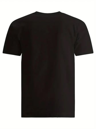 Erkek Baskılı T-Shirt Kısa Kol Bisiklet Yaka Regular Fit Rahat Kalıp Tişört - Siyah