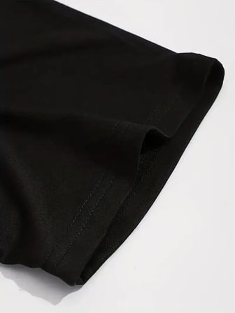 Erkek Baskılı Tişört Kısa Kol Bisiklet Yaka Regular fit Rahat kalıp T-Shirt - Siyah
