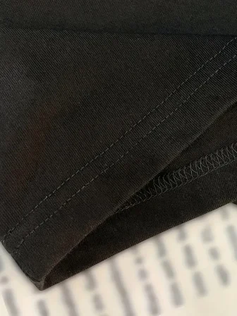 Kadın Kısa Kol Yazlık Tişört Bisiklet Yaka Baskılı Oversize T-Shirt - Siyah