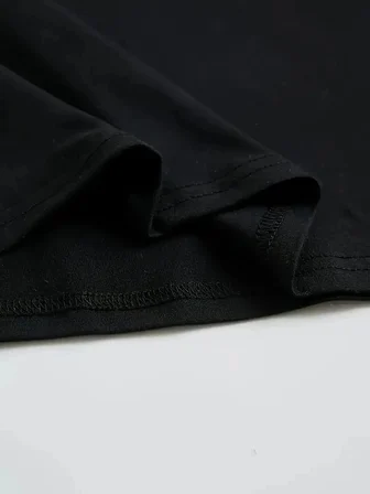 Kadın Tişört Büyük Boy Ayıcık Baskılı Bisiklet Kısa kol t-shirt - Siyah