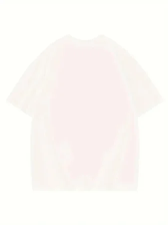 Kadın T-shirt Eğlenceli Harf NY Baskılı Bisiklet Yaka Tişört - Beyaz