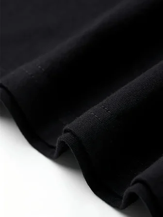 Kadın T-Shirt Bisiklet Yaka Kısa kol Baskılı Tişört - Siyah