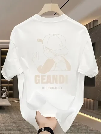 Kadın T-Shirt "GANDHI The Project" Baskılı Kısa Kollu tişört - Beyaz