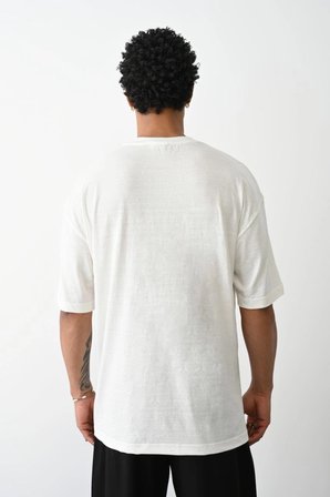 Erkek Tişört Düz Basic Penye Yazlık Bisiklet Yaka Kısa Kol T-Shirt - Beyaz