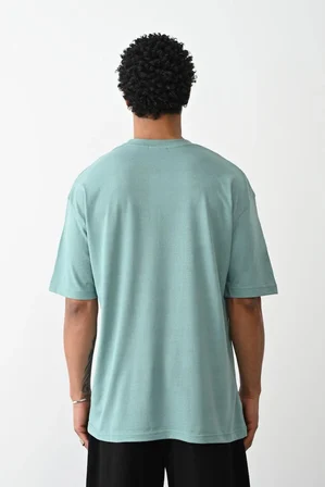 Erkek Tişört Düz Basic Penye Yazlık Bisiklet Yaka Kısa Kol T-Shirt - Mint Yeşili