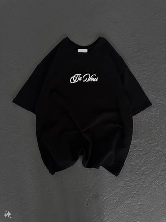 Erkek Baskılı T-Shirt Kısa Kol Bisiklet Yaka Regular Fit Rahat Kalıp Günlük Tişört - Siyah