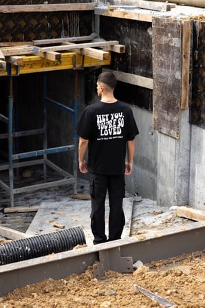 Erkek Kısa Kol Yazlık Tişört Bisiklet Yaka Baskılı Oversize T-Shirt - Siyah