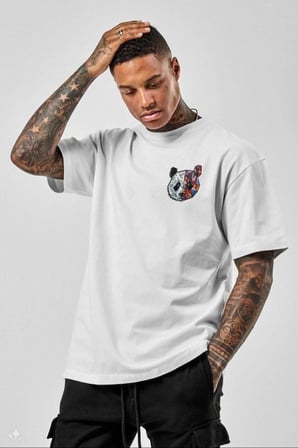 Erkek Baskılı T-Shirt Kısa Kol Bisiklet Yaka Regular Fit Rahat Kalıp Tişört -  Beyaz