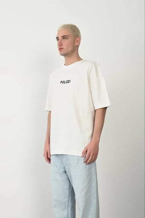 Erkek Baskılı T-Shirt Kısa Kol Bisiklet Yaka Rahat Kalıp Tişört - Beyaz