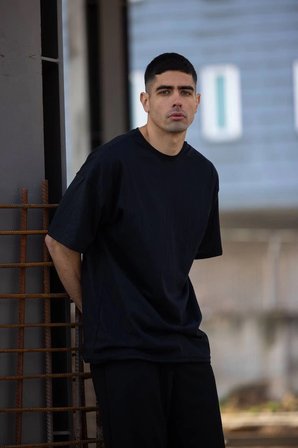 Erkek Düz T-Shirt Kısa Kol Bisiklet Yaka Regular Fit Rahat Kalıp Günlük Tişört - Siyah