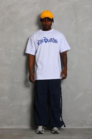 Erkek Baskılı T-Shirt Kısa Kol Bisiklet Yaka Regular Fit Tişört - Beyaz