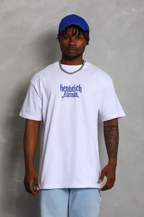 Erkek Baskılı Tişört Kısa Kol Bisiklet Yaka Oversize T-Shirt - Beyaz