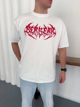 Erkek Kısa Kol Yazlık Tişört Bisiklet Yaka Baskılı Oversize T-Shirt - Beyaz