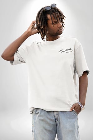 30 Ağustos Zafer Bayramı Ön Arka Baskılı Oversize Bisiklet Yaka T-shirt - Beyaz