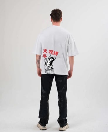 Erkek Baskılı T-Shirt Kısa Kol Bisiklet Yaka Regular Fit Rahat Kalıp Günlük Tişört - Beyaz