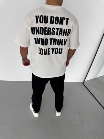 Erkek Baskılı T-Shirt Kısa Kol Bisiklet Yaka Regular Fit Rahat Kalıp Günlük Tişört - Beyaz