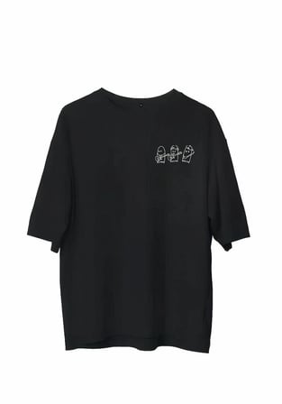 Erkek Baskılı T-Shirt Kısa Kol Bisiklet Yaka Regular Fit Rahat Kalıp Günlük Tişört - Siyah