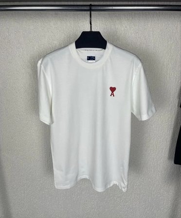 Erkek Kısa Kol Tişört Bisiklet Yaka KALP Baskılı Oversize T-Shirt - Beyaz