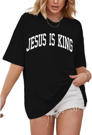 Kadın Baskılı T-Shirt Kısa Kol Bisiklet Yaka Oversize Rahat Kalıp Tişört - Siyah