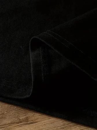 Kadın Tişört Ayı Baskılı Bisiklet Yaka Yazlık Kısa Kol T-shirt - Siyah