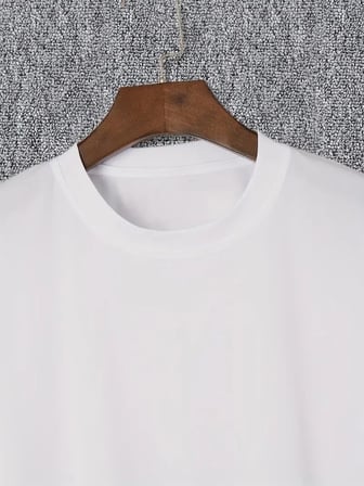 Erkek Baskılı T-Shirt Kısa Kol Bisiklet Yaka Regular Fit Rahat Kalıp Günlük Tişört - Beyaz