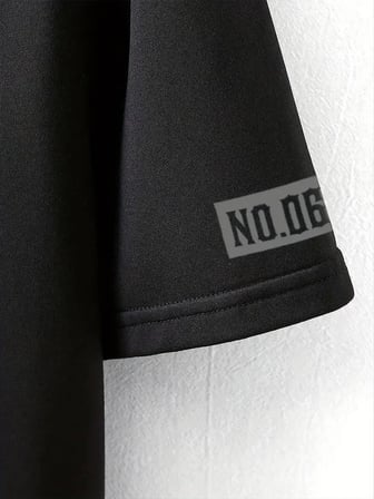 Erkek Baskılı T-Shirt Kısa Kol Bisiklet Yaka Regular Fit Yazlık Tişört - Siyah