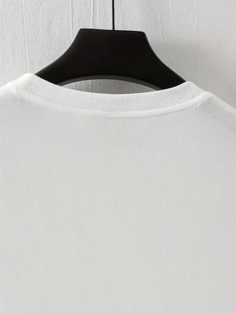 Erkek Baskılı T-Shirt Kısa Kol Bisiklet Yaka Regular Fit Yazlık Tişört - Beyaz