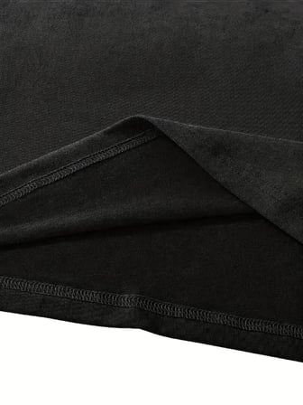 Kadın Tişört fiyonk baskılı Bisiklet yaka yazlık Kısa Kol oversize t-shirt - Siyah