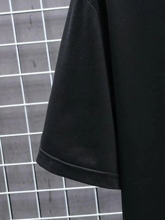 Erkek Tişört FUTRE Baskılı Kısa Kol Bisiklet Yaka T-shirt - Siyah