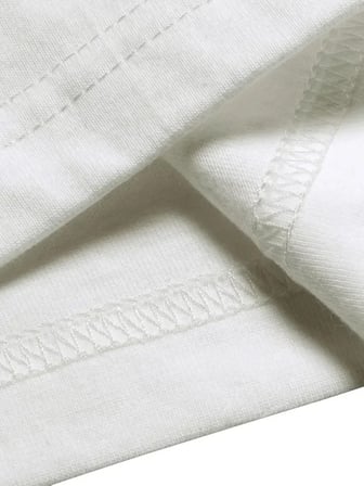 Kadın Kısa Kol Yazlık Tişört Bisiklet Yaka Baskılı Oversize T-Shirt - Beyaz