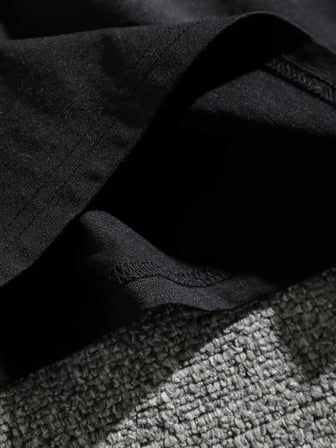 Erkek Tişört Dağ Grafikli Kısa kollu Yazlık T-shirt - Siyah