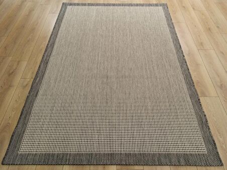 Çam Halı Sisal 9213 Gri / Beyaz Bordürlü Jüt Sisal Kilim