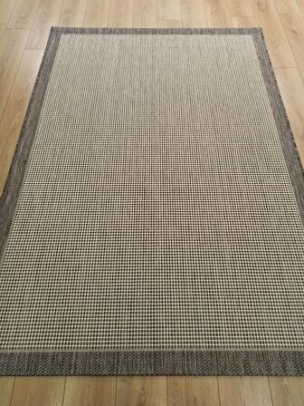 Çam Halı Sisal 9213 Gri / Beyaz Bordürlü Jüt Sisal Kilim