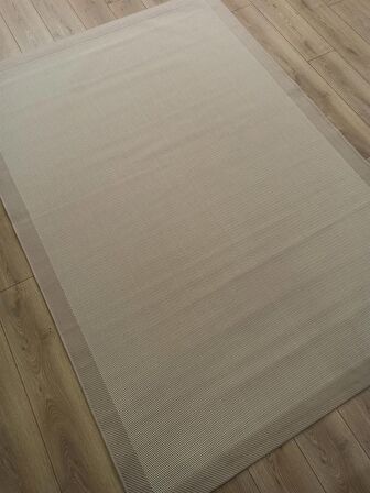 Çam Halı Sisal 9327 Bej / Krem Bordürlü Jüt Sisal Kilim