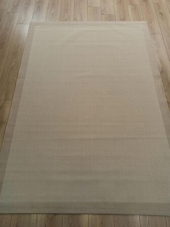 Çam Halı Sisal 9327 Bej / Krem Bordürlü Jüt Sisal Kilim