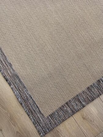 Çam Halı Sisal 9709 Bej / Gri Bordürlü Jüt Sisal Kilim