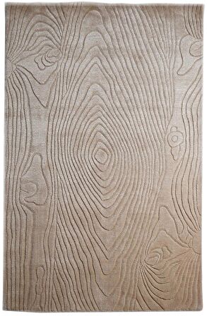 Çam Halı Emboss JR 06 Bej Modern Desen Yeni Zellanda Yünü ve Viskon El Dokuması Halı