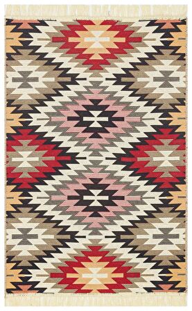 Eko Halı Arya Ar 33 Red Yıkanabilir Çift Taraflı Modern Desenli Dokuma Kilim