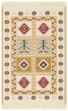 Eko Halı Arya Ar 28 Red Yıkanabilir Çift Taraflı Modern Desenli Dokuma Kilim