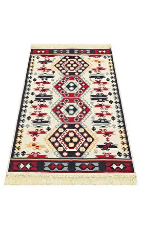 Eko Halı Arya Ar 30 Red Yıkanabilir Çift Taraflı Modern Desenli Dokuma Kilim