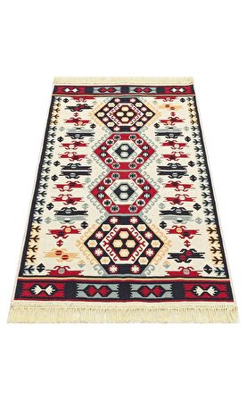 Eko Halı Arya Ar 30 Red Yıkanabilir Çift Taraflı Modern Desenli Dokuma Kilim