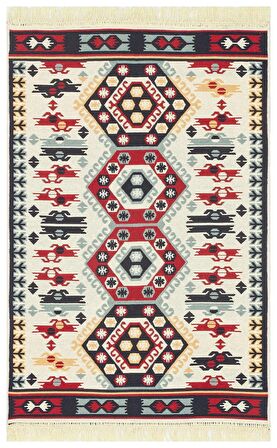 Eko Halı Arya Ar 30 Red Yıkanabilir Çift Taraflı Modern Desenli Dokuma Kilim