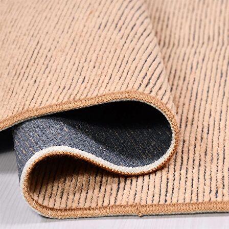 Çam Halı Crea Decolux Azade 8203 Hardal Özel Kaymaz Tabanlı Pamuk Dokuma Kilim
