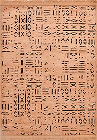 Çam Halı Crea Decolux Vena 8013 Hardal Özel Kaymaz Tabanlı Pamuk Dokuma Kilim
