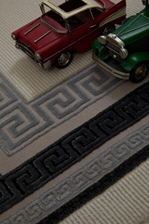 Çam Halı Miras 6815 Gri Enti Halı Modern Desenli Makine Halısı
