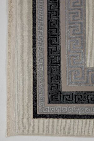 Çam Halı Miras 6815 Gri Enti Halı Modern Desenli Makine Halısı