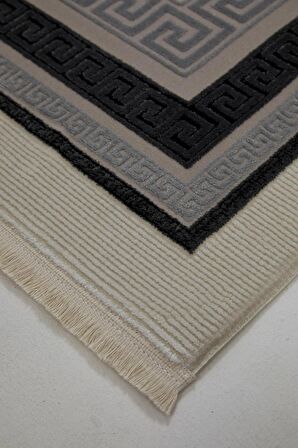 Çam Halı Miras 6815 Gri Enti Halı Modern Desenli Makine Halısı