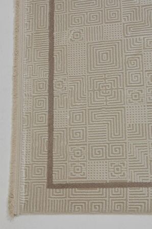 Çam Halı Miras 6812 Kahve Enti Halı Modern Desenli Makine Halısı